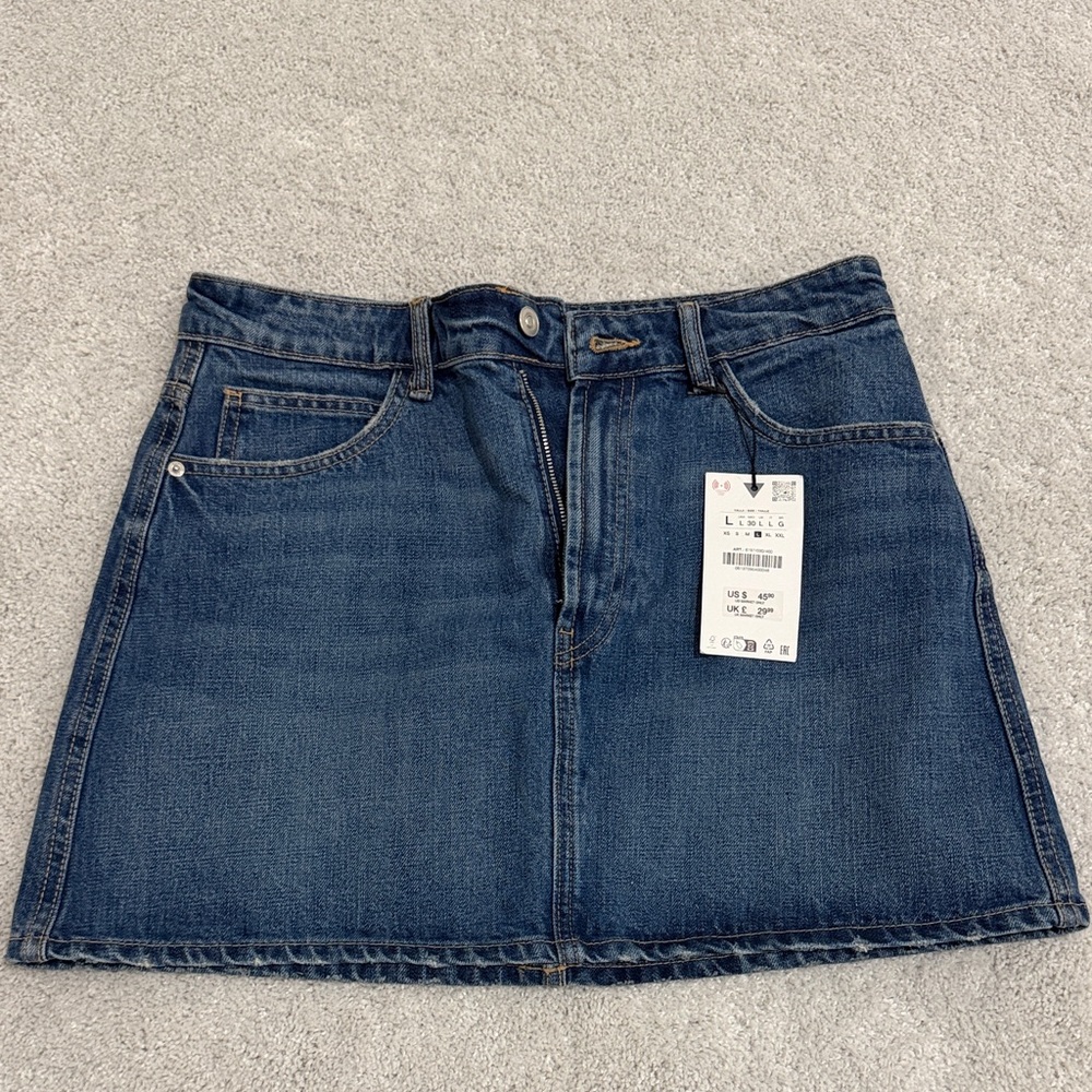 Zara Dark Blue Mini Skirt